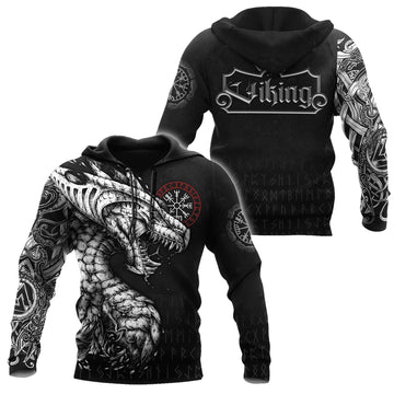 Viking Clothing Viking Dragon, Vegvisir Hoodie New RLT12
