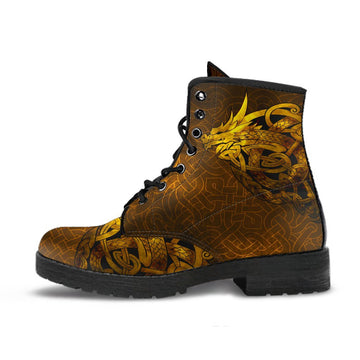 Viking Leather Boots Celtic Dragon Tattoo RLT12