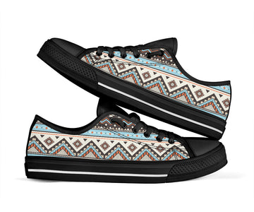 Tribal Striped Seamless Pattern Low Top Canvas Shoes LT10