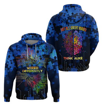 Autism Acceptance Month Neurodiversity WiRed Differently Hoodie TS07