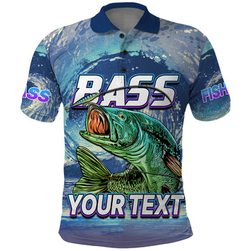 Custom Bass Fishing is Life Hook Sport Largemouth Blue Polo Shirt LT9