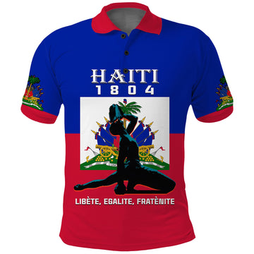 Custom Haiti Polo Shirt Negre Marron With Haitian Flag LT14