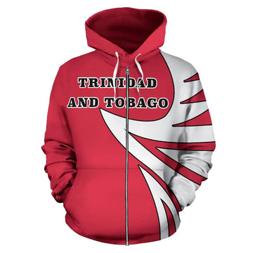 Trinidad and Tobago Zip Up Hoodie Coat Of Arms Warrior Style RLT6