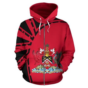 Trinidad Tobago Zip Hoodie Premium Style RLT6