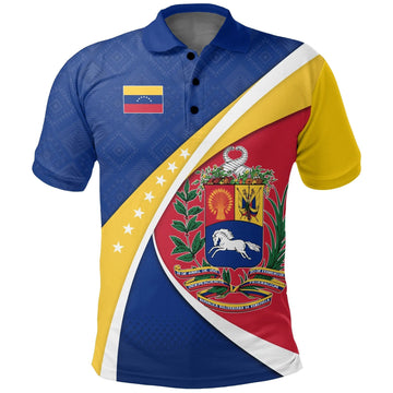 Venezuela Polo Shirt, Venezuela Coat Of Arms Pattern RLT7
