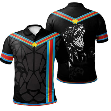 Africa Polo Shirt Democratic Republic of the Congo Flag Color RLT13