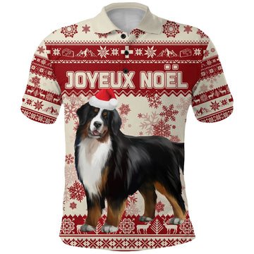 Switzerland Polo Shirt Christmas Bernese Mountain Dog Unique Beige Red RLT13