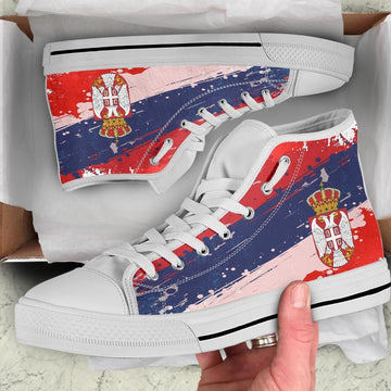 Serbia High Top Shoes Serbia National Flag and Emblem RLT7