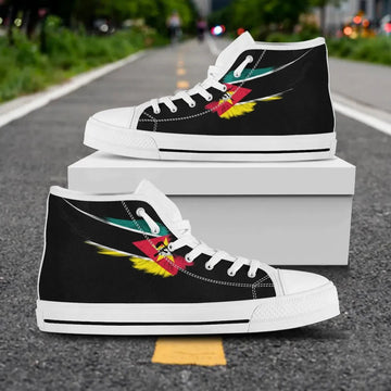 Mozambique Black High Top Shoes Wing Flag RLT7