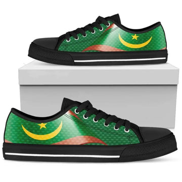 Mauritania Low Top Shoes Mauritania Flag and Coat Of Arms RLT12