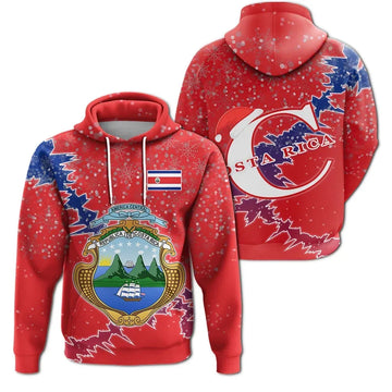 Costa Rica Christmas Hoodie Coat Of Arms X Style RLT13