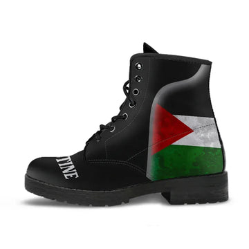 Palestine Flag Leather Boots Coat Of Arms RLT13