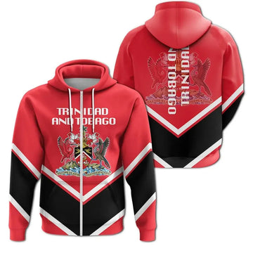 Trinidad and Tobago Zip Hoodie Coat Of Arms Lucian Style RLT6