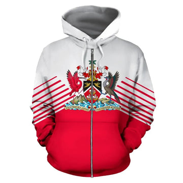 Trinidad and Tobago Zip Up Hoodie Stripes Style RLT6