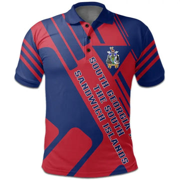 South Georgia and the South Sandwich Islands Polo Shirt Coat Of Arms Rockie RLT12