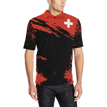 Switzerland Polo Shirt Mens All Over Print Polo Shirt RLT13