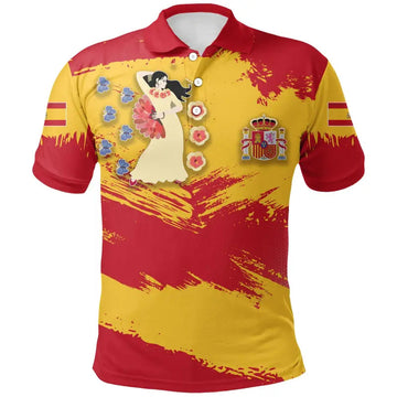 Spain Polo Shirt Spain Flag Brush RLT12