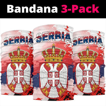 Serbia Bandana 3 Pack Serbia National Flag and Emblem RLT7