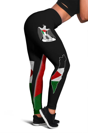 Palestine Flag Leggings Coat Of Arms RLT13