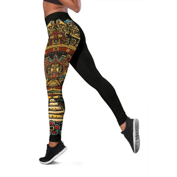 Mexico Leggings Aztec Sun Stone Tattoo 02 RLT13