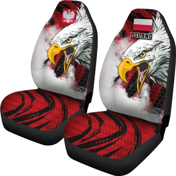 Poland Car Seat Covers Polish White Eagle Powerful RLT7