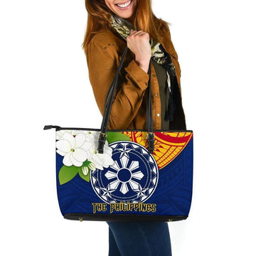 The Philippines Leather Tote Bag Filipino Sampaguita RLT6