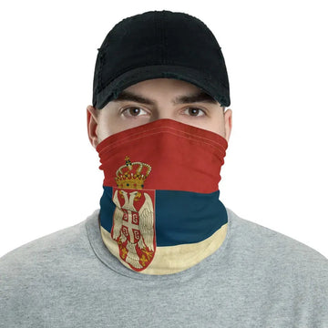 Serbia Neck Gaiter Grunge Flag Style RLT7