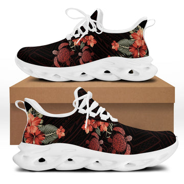 Polynesian Footwear Hawaii Turtle Hibiscus Polynesian Clunky Sneakers Tina Style LT10