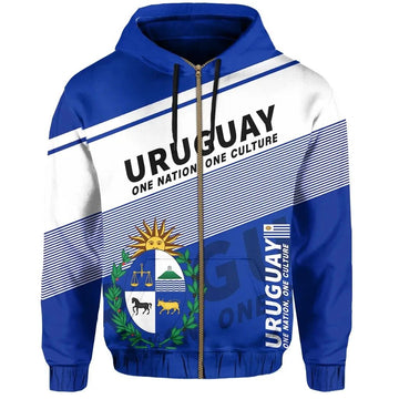 Uruguay Zip Hoodie Coat Of Arms Limited LT13