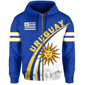 Uruguay Zip Hoodie Coat Of Arms Style LT13