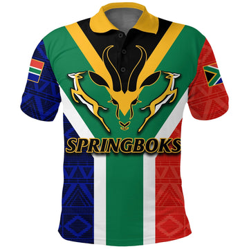 South Africa Springboks Mix African Patterns Polo Shirt LT20