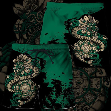 Mexico Aztec Quetzalcoatl Sun Stone All Over Printed Unisex Men Shorts