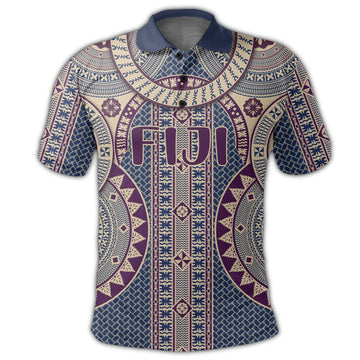 Fiji Polo Shirt Circle Tapa Fala Masi LT10