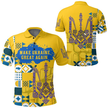 Ukraine Polo Shirt Make Ukraine Great Again RLT6
