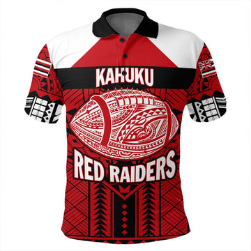 Custom Hawaiian High Kahuku Red Raiders Football Polo Shirt LT10