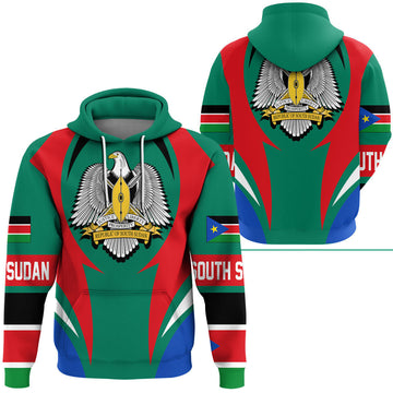 South Sudan Hoodie Action Flag RLT7