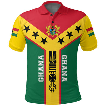 Ghana Polo Shirt Rising Symbol Adinkra Tattoo RLT7
