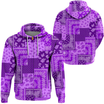 Paisley Bandana Hoodie Pattern Seamless Purple Ver.02 RLT13