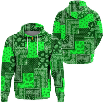 Paisley Bandana Pattern Seamless Green Hoodie Ver.02 RLT13