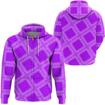 Paisley Bandana Hoodie Pattern Seamless Purple RLT13