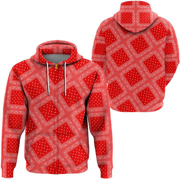 Paisley Bandana Hoodie Pattern Seamless Red RLT13