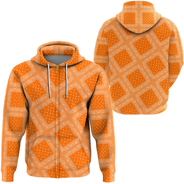 Paisley Bandana Pattern Seamless Orange Hoodie RLT13