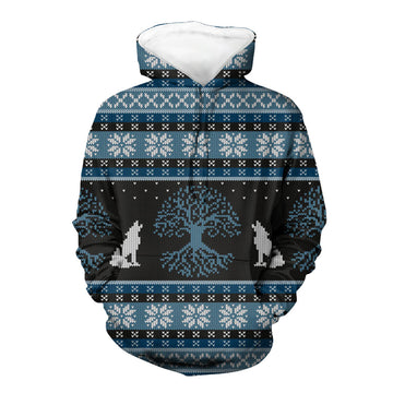 Wolf and Tree Pattern Native American 3D Hoodie LT10
