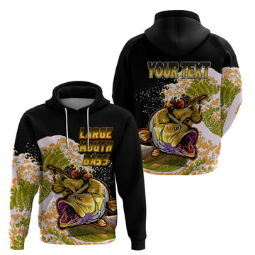 Custom Bass Fishing Hoodie Yellow LT9