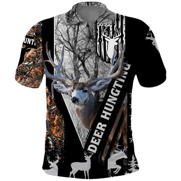 Deer Hunting Deciduous Forest Pattern Polo Shirt TS04