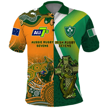 Custom Ireland and Australia Rugby Sevens Irish Sevens Mix Aussie Sevens Polo Shirt LT14
