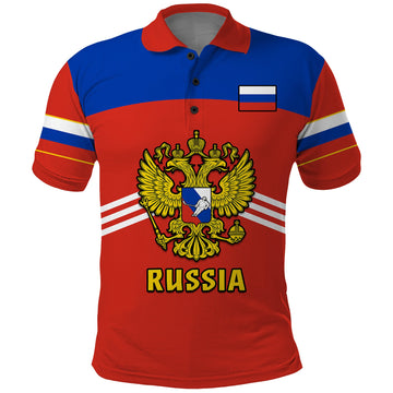 (Custom Text And Number) Russia Hockey Polo Shirt Red Sporty Style 2023 LT14