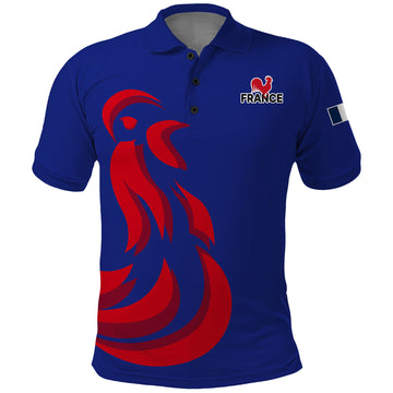 Custom France Rugby 7s 2023 Les Bleus Roosters Polo Shirt LT9