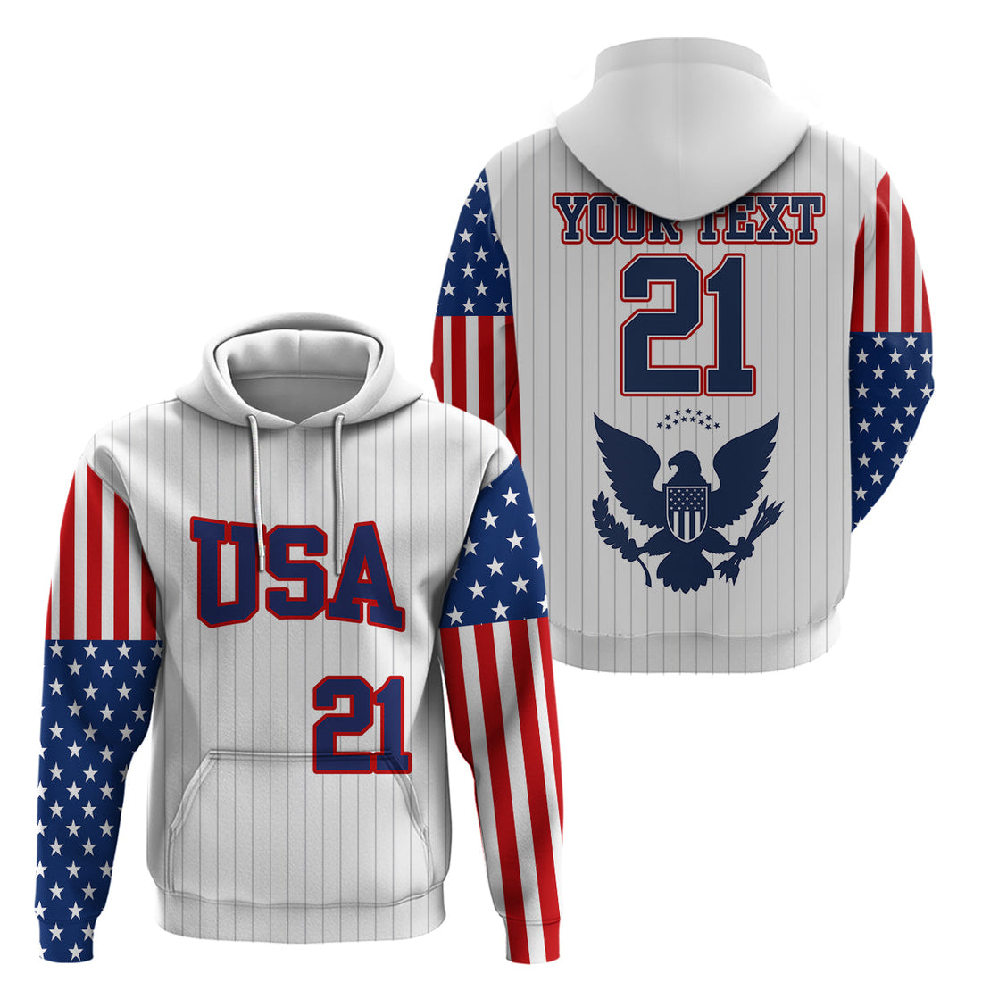 Custom United States 2023 Baseball Classic Uniform USA Flag Hoodie LT9