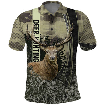 Deer Hunting Camouflaged Modern Abstract Polo Shirt TS04